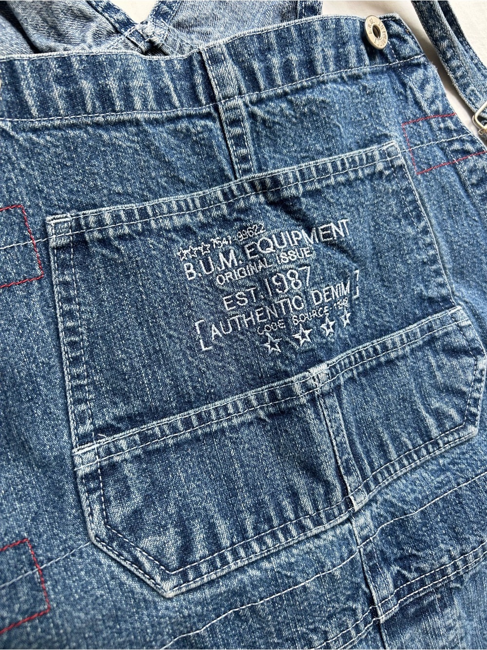 VINTAGE B.U.M Equipment Blue Denim Overalls